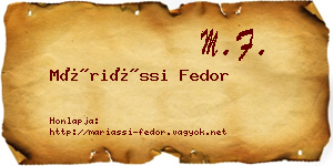 Máriássi Fedor névjegykártya